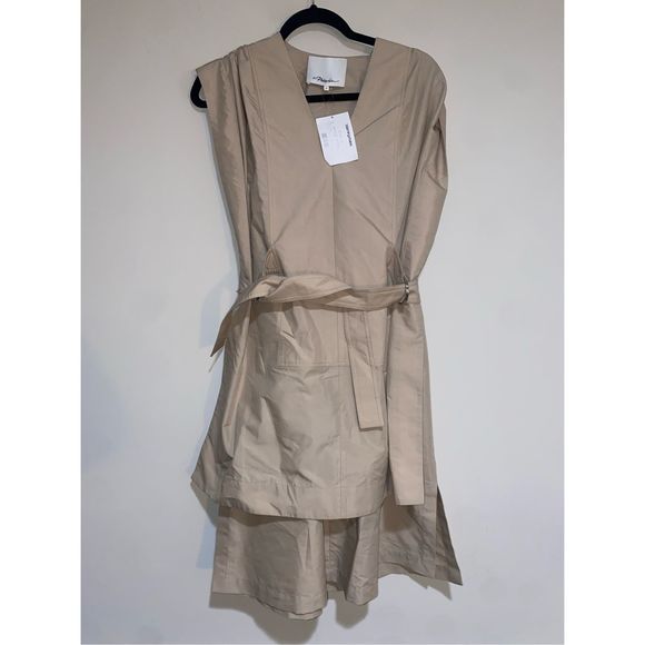3.1 Phillip Lim NWT Tie Side Shift Dress, Belted Apron Sheath Size 0, MSRP $650 - Picture 3 of 14